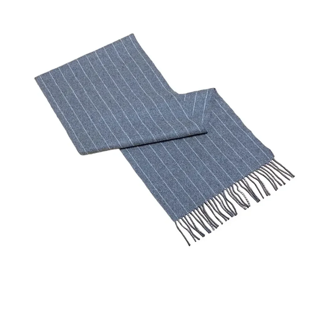 Unisex Gray on Gray Scarf with Fringe
